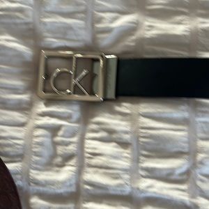 Calvin Klein belt, size L. Black, about 43” long.